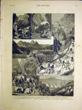 Original Old Antique Print Kennedy Afghanistan Expedition Staff Scientific 1884