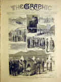 Original Old Antique Print De Aar Expedition South Africa Railway Zulu 1884 19th