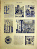 Original Old Antique Print Church City St Thomas Matthew Catherine Coleman Olave