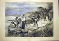 Original Old Antique Print Quakers Expulsion Massachusetts America 1884 19th