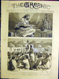 Original Old Antique Print Hewett King John Abyssinia Connaught India 1884 19th