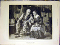 Original Old Antique Print Folks Home Brown Fine Art 1884 Painting Victorian