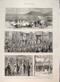 Original Old Antique Print Dublin Ireland Prince Victor George Wales Castle 1887
