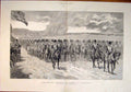 Original Old Antique Print Review Queen Aldershot Royal Horse Artillery 1887