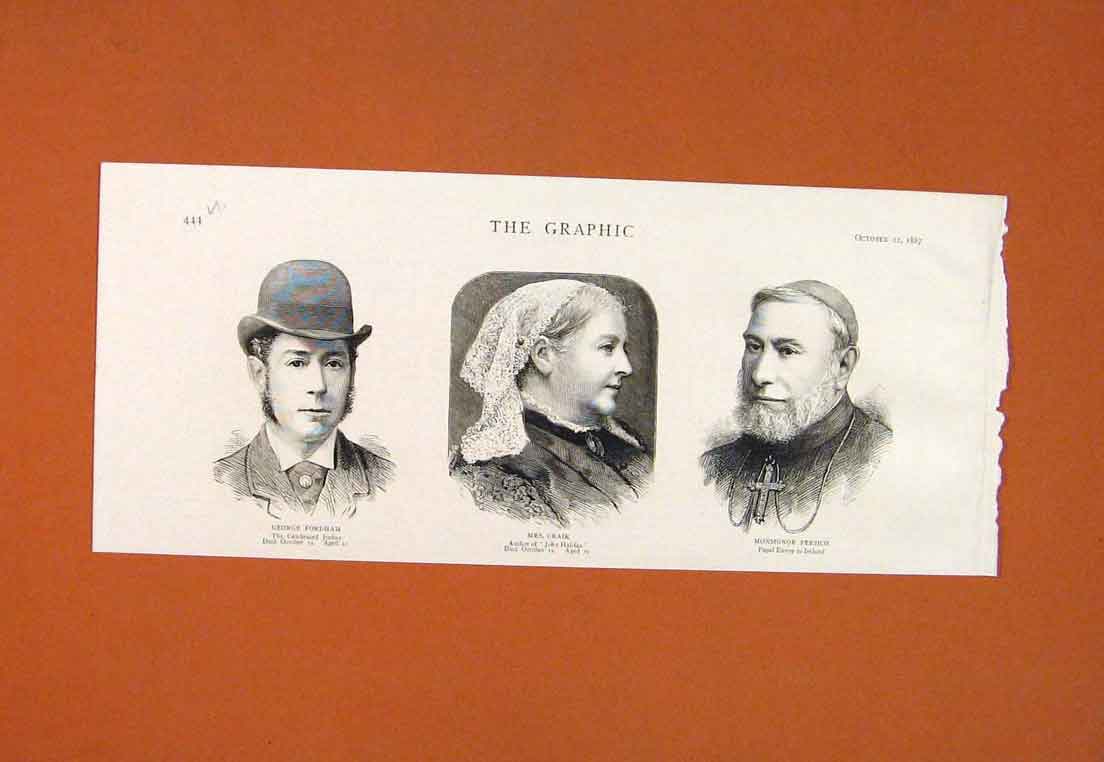 Original Old Antique Print Portrait Fordham Jockey Craik Author Persico Ireland