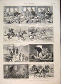 Original Old Antique Print Kimberley Diamond Fields South Africa Mine 1887 19th