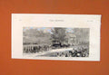 Original Old Antique Print Funeral Herbert Macpherson Rangoon Burma 1887 19th