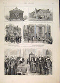 Original Old Antique Print London Trades Council Sandringham Prince Wales 1887