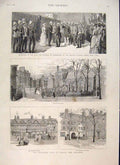 Original Old Antique Print India Railway Duke Connaught Staple Inn Holborn 1887