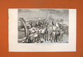 Original Old Antique Print Royal Fete Florence Italy Procession Arno 1887 19th