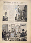 Original Old Antique Print Constantinople Sketches Stamboul Galata Pera 1887