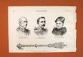 Original Old Antique Print Mace Brighton Cornish Vaughan Petit Portrait 1887
