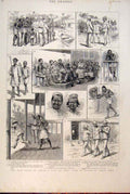 Original Old Antique Print West Coast Africa James Town Food 1891 19th