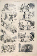 Original Old Antique Print Tomkins Brigs Sketches Adventures Story 1891 19th