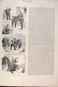 Original Old Antique Print Sketches New Mountain Gun Donkey 1891 19th