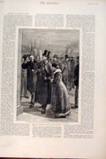 Original Old Antique Print Arrest O'Brien Dillon Folkestone Ireland 1891 19th