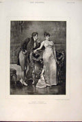 Original Old Antique Print Sweet Silences Lady Man Williams Fine Art 1891 19th