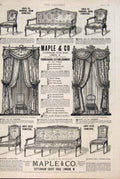 Original Old Antique Print Advert Advertisement Maple Tottenham Furniture 1891
