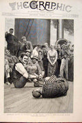 Original Old Antique Print Australia Orient Liner Gamecocks Match Barnes 1891
