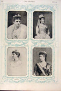 Original Old Antique Print Portrait Bourke Lennox Marchioness Carrington 1891