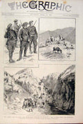 Original Old Antique Print Grasse France Regiment Chasseurs Grand Hotel 1891