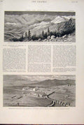 Original Old Antique Print India Black Mountain South Africaswaziland 1891 19th