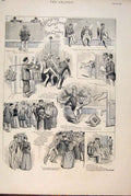Original Old Antique Print Hanging Committee Cathay Sketches Humour 1891 19th