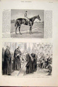 Original Old Antique Print Lord Alington'S Common Derby Horse London University
