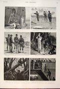 Original Old Antique Print Navy Australian Waters Moreton Bay Queensland 1891