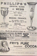 Old Antique Print Advert Advertisement Phillips Crystal Glass Webb Fry'S