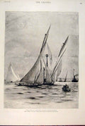 Old Antique Print Royal London Yacht Creole White Slave Mouse Lighthouse