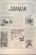 Original Old Antique Print Shooting Excursion Turkey Ducks Fitzgerald Hunt 1891