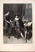 Original Old Antique Print Merchant Clerk Keyser National Gallery 1891 Victorian