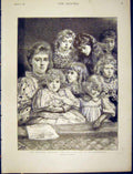 Original Old Antique Print Christmas Holiday Children Box Pantomime Theatre 1898