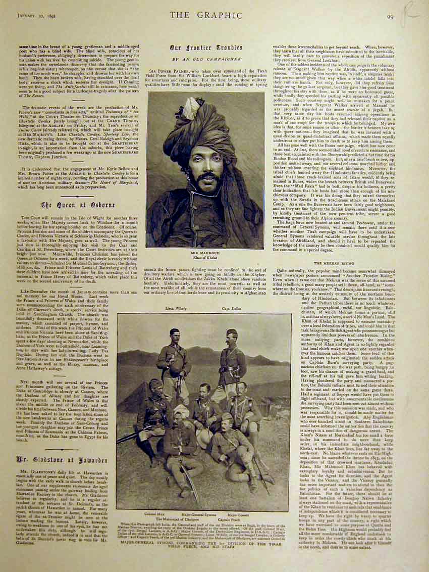 Original Old Antique Print Mahmoud Symons Tirah Aluminium Balloon Church 1898
