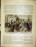 Original Old Antique Print Dreyfus Paris Chamber Deputies Tofani 1898 Victorian