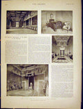Original Old Antique Print Pope Private Apartments Vatican Rome Italy 1898 19th