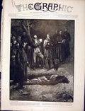 Old Antique Print Funeral Battlefield Bazar Tirah Tochi Indian Frontier