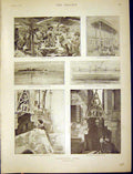 Old Antique Print Venice Disappearing Tito Fish Market Island Helena 1898 19th