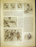 Original Old Antique Print Trial Zola Sketches Court Paris Esterhazy Labori 1898