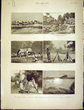 Original Old Antique Print Africa British French Niger Country Lagos Niki 1898