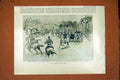 Original Old Antique Print Cimiez Station Queen Nice Royal Visit 1898 Victorian