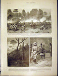 Original Old Antique Print Africa British Ibouza Expedition Isele 1898 Victorian