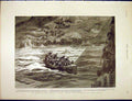 Original Old Antique Print Wreck Steamer China Passengers Perim Island 1898 19th