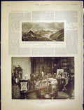 Original Old Antique Print Indian Frontier Hamilton Bara King Denmark 1898 19th