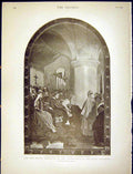 Original Old Antique Print Fresco Corporation Royal Exchange William Conqueror
