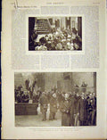 Original Old Antique Print Spanish-American War Spain Cabinet Cortes Fleet 1898