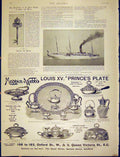 Original Old Antique Print Key Bath Wells Castle Mail Steamship Carisbrook 1898