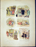 Original Old Antique Print Grandfather Tale Master Sketches Mars 1898 Victorian