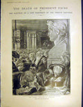 Original Old Antique Print President Faure French Republic Election Loubet 1899